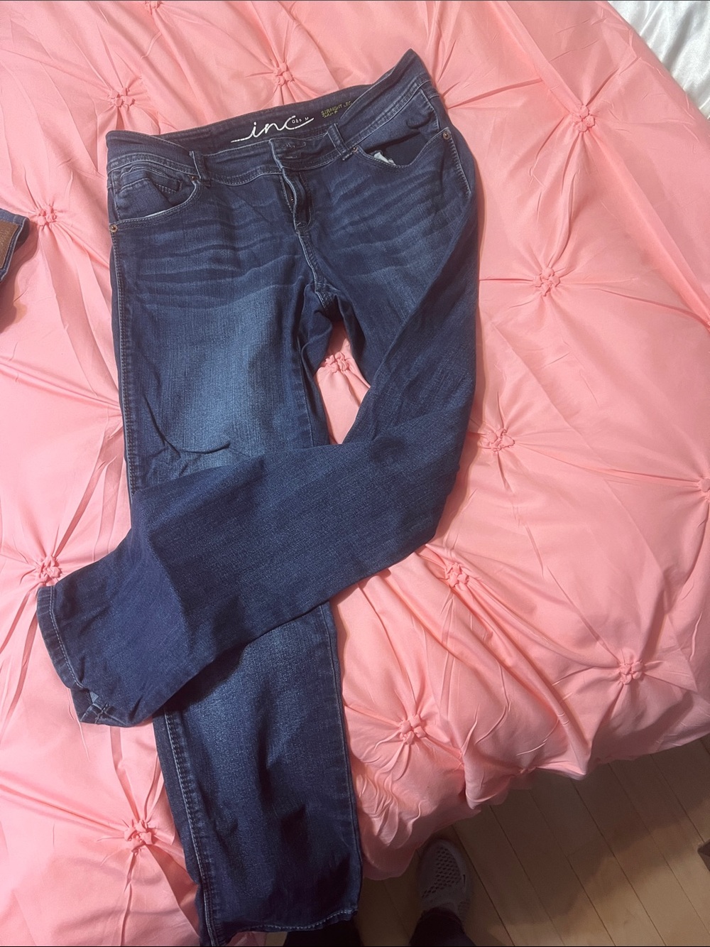 INC International Concepts Women's Dark Indigo Straight Leg Jeans